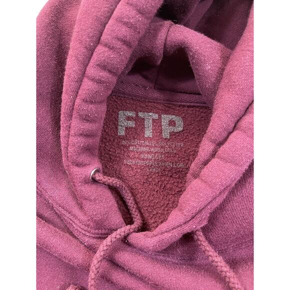 FTP F You Hoodie Mens L Burgundy Streetwear Underground Skate Sweatshirt 2018 - Picture 3 of 7